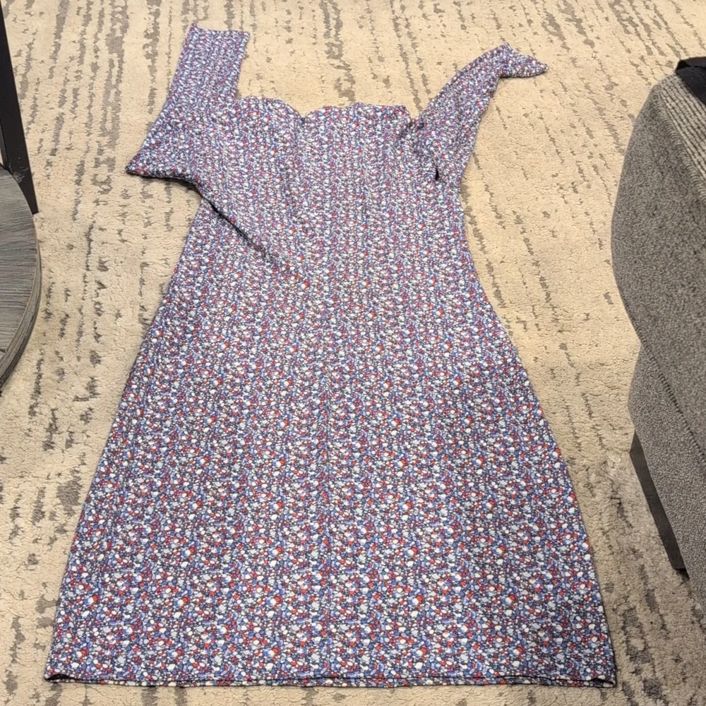 Tory Burch Carlotte Wildflower-Print Long-Sleeve Dress - Picture 7 of 8